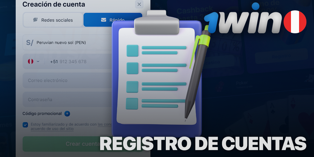 Registro de cuentas en 1Win