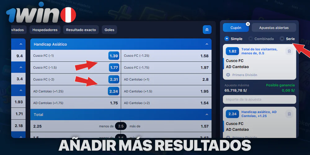 apuesta exprés o en serie en 1Win