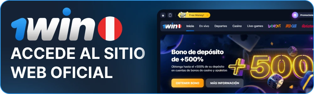Visite el sitio web oficial de 1win