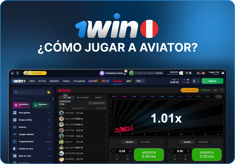 Etapas del juego Aviator en 1win