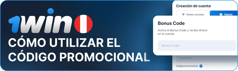 Usando el código promocional 1win