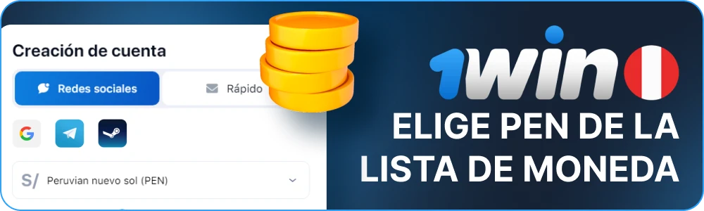 Hacer que PEN sea la moneda principal del perfil 1win