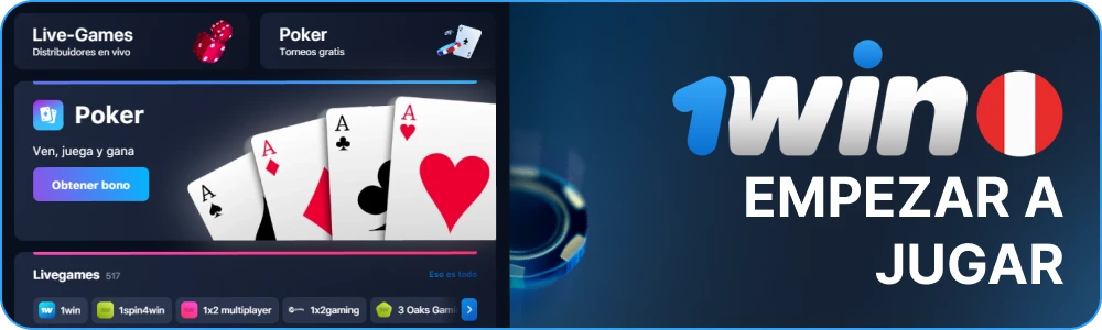 Puedes empezar a jugar en 1win Perú