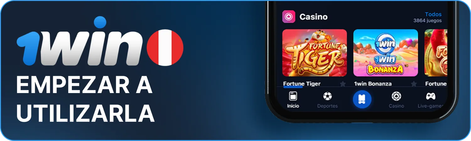 Empezar a utilizarla la app 1win Perú