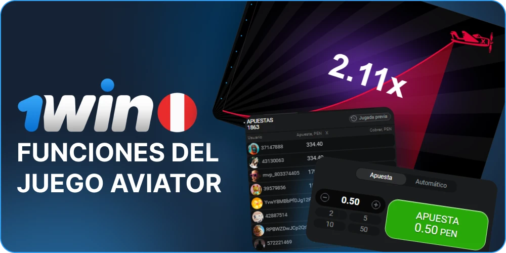 Características del juego Aviator en 1win