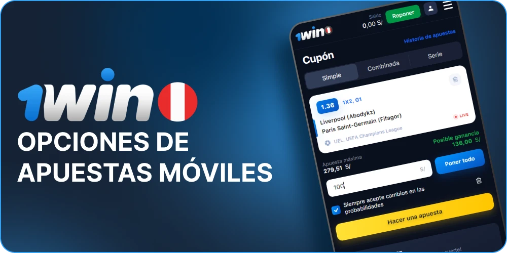 Apuestas móviles 1win Perú