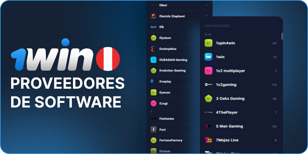 1win Perú casino proveedores