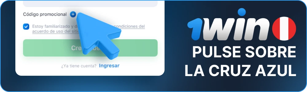Haga clic en la cruz azul