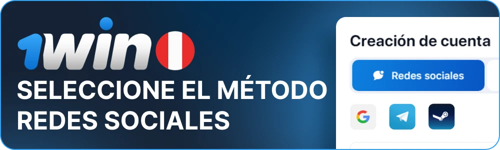 Seleccione "Redes sociales" en la ventana 1win