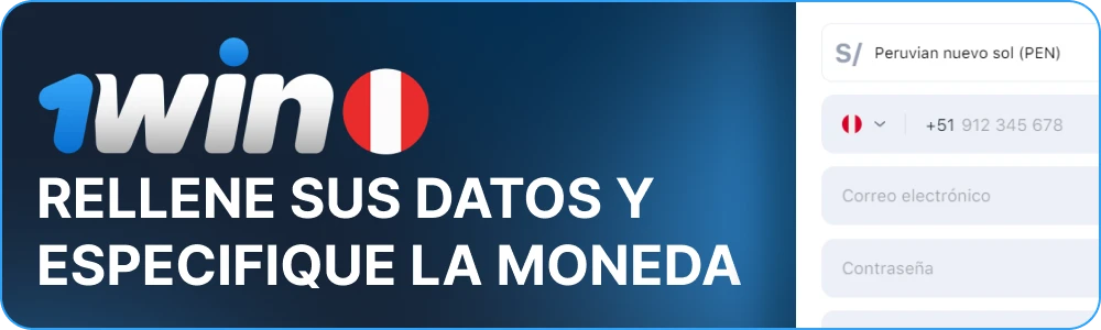 Introduzca los datos en el formulario 1win