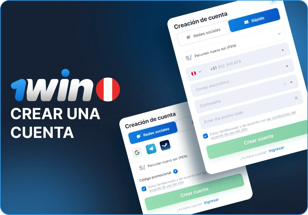 Registrarse en 1win Perú