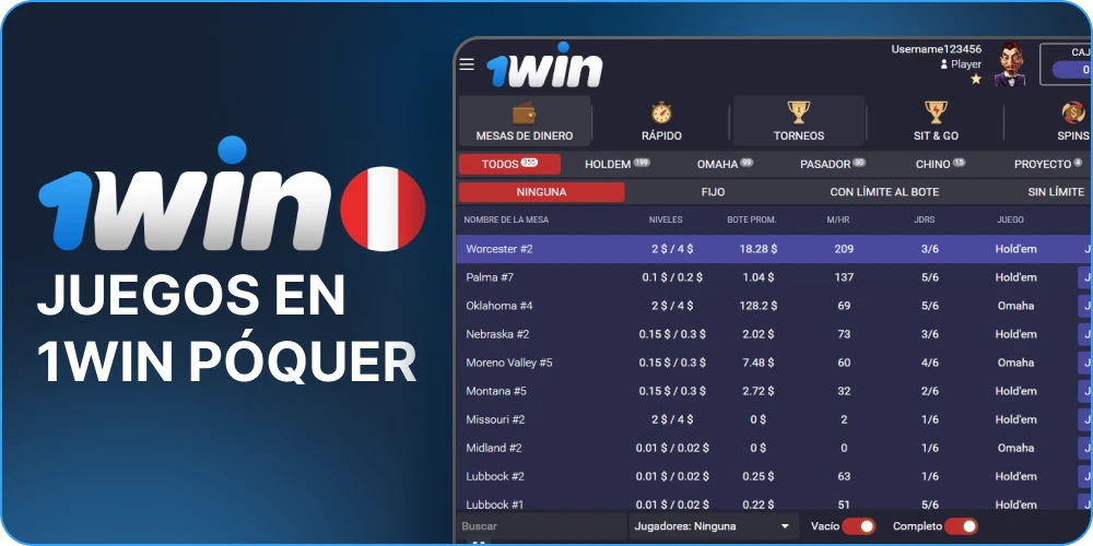 Juegos en 1win Póquer
